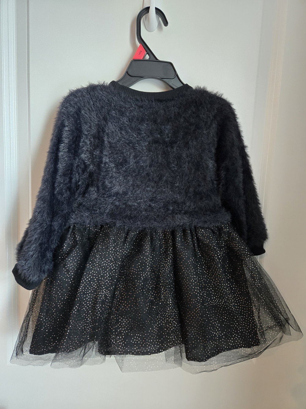 Minnie Mouse Fuzzy Tulle Black Dress Size 2T - Picture 2 of 4